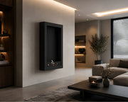 Wild Flame Selected Box verticale bio-ethanol wandhaard zwart 80 x 140 cm – sfeerfoto