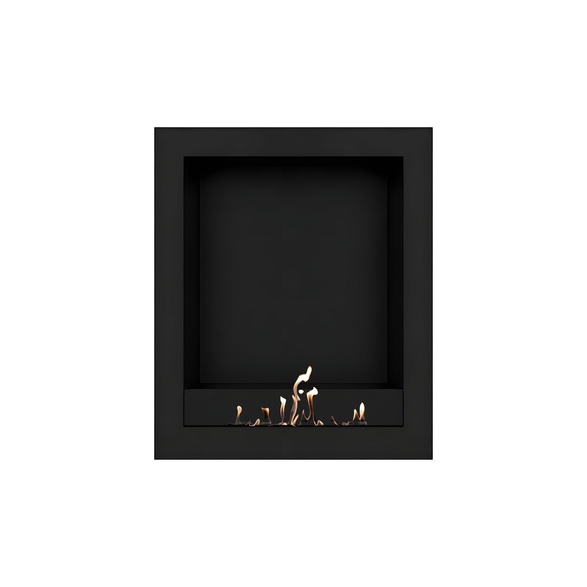 Wild Flame Selected Box verticale bio-ethanol wandhaard zwart 70 x 100 cm – sfeerfoto