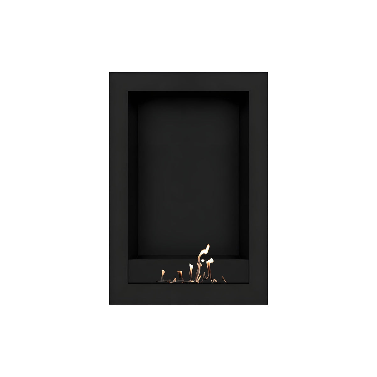 Wild Flame Selected Box verticale bio-ethanol wandhaard zwart 60 x 120 cm – sfeerfoto