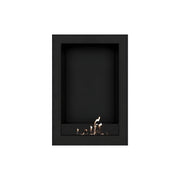 Wild Flame Selected Box verticale bio-ethanol wandhaard zwart 60 x 120 cm – sfeerfoto