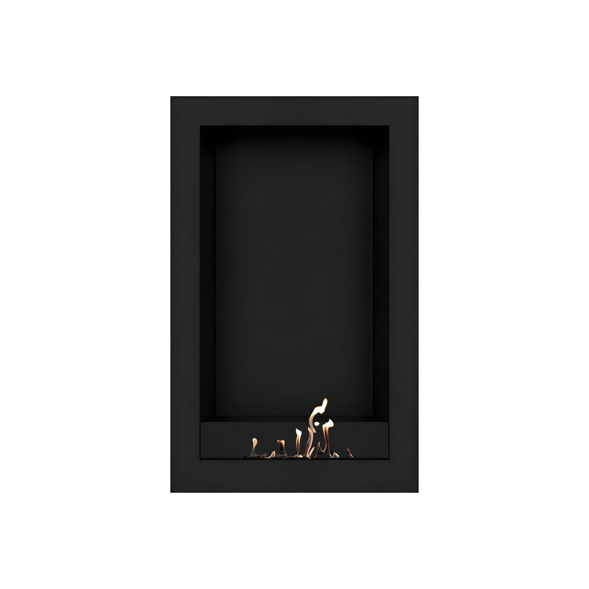 Wild Flame Selected Box verticale bio-ethanol wandhaard zwart 60 x 140 cm – sfeerfoto