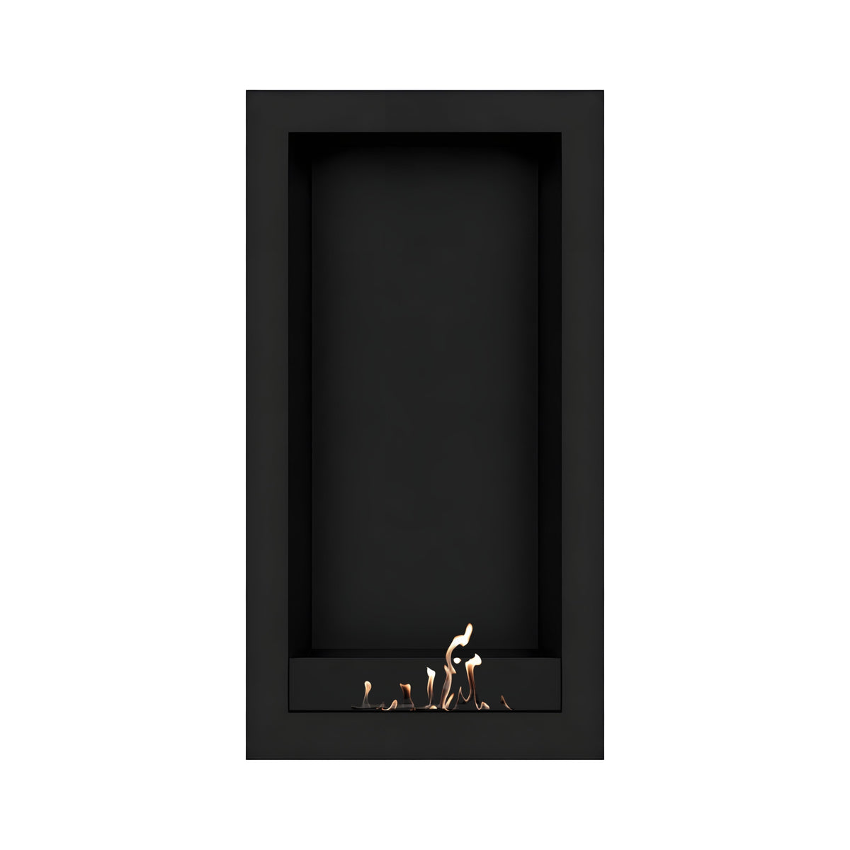 Wild Flame Selected Box verticale bio-ethanol wandhaard zwart 60 x 180 cm – sfeerfoto