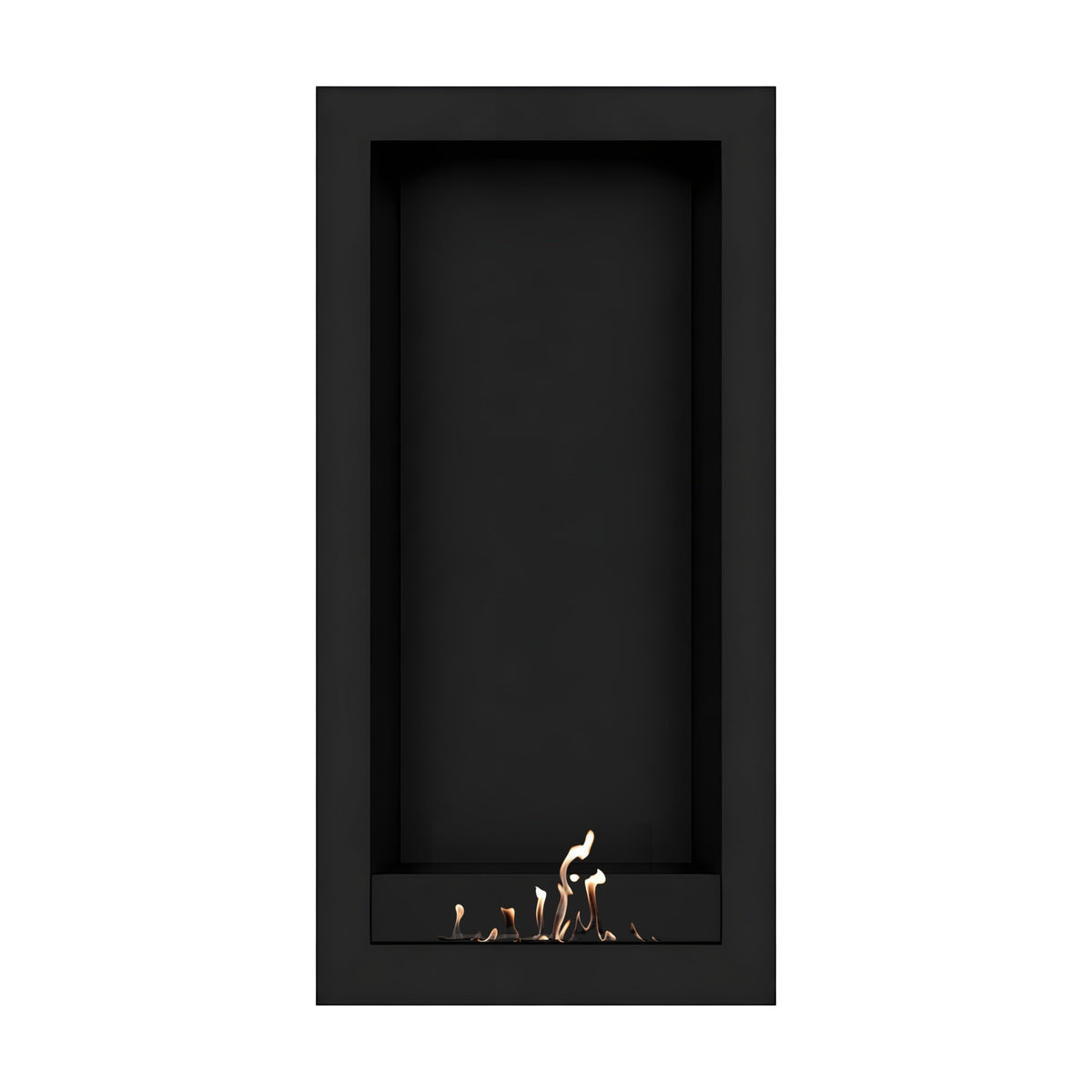 Wild Flame Selected Box verticale bio-ethanol wandhaard zwart 60 x 200 cm – sfeerfoto