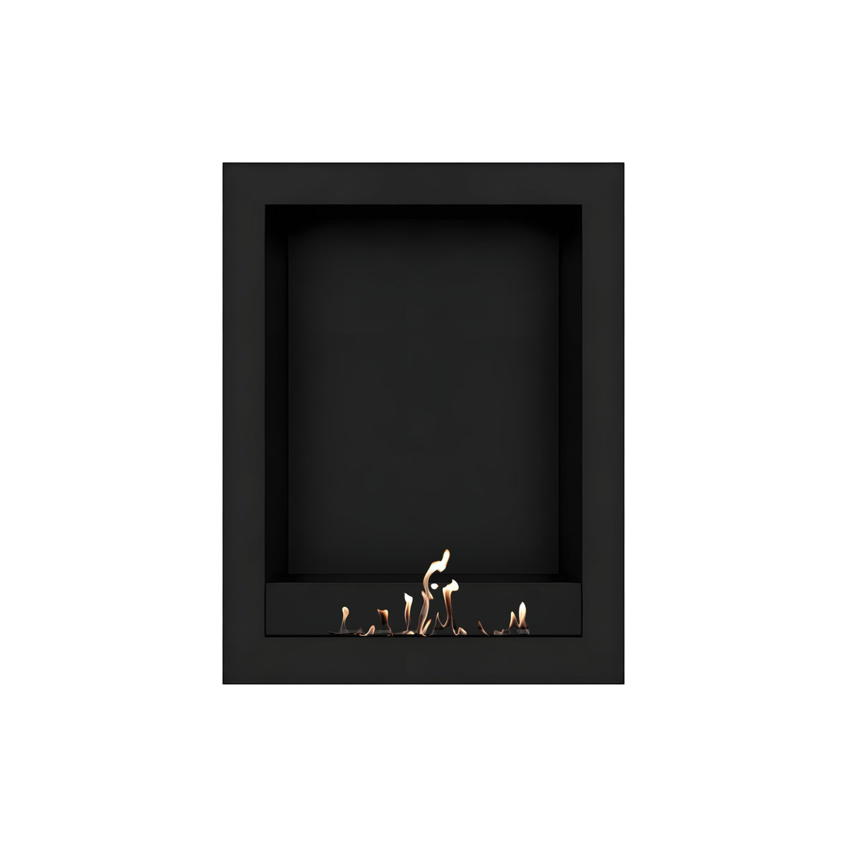 Wild Flame Selected Box verticale bio-ethanol wandhaard zwart 70 x 120 cm – sfeerfoto