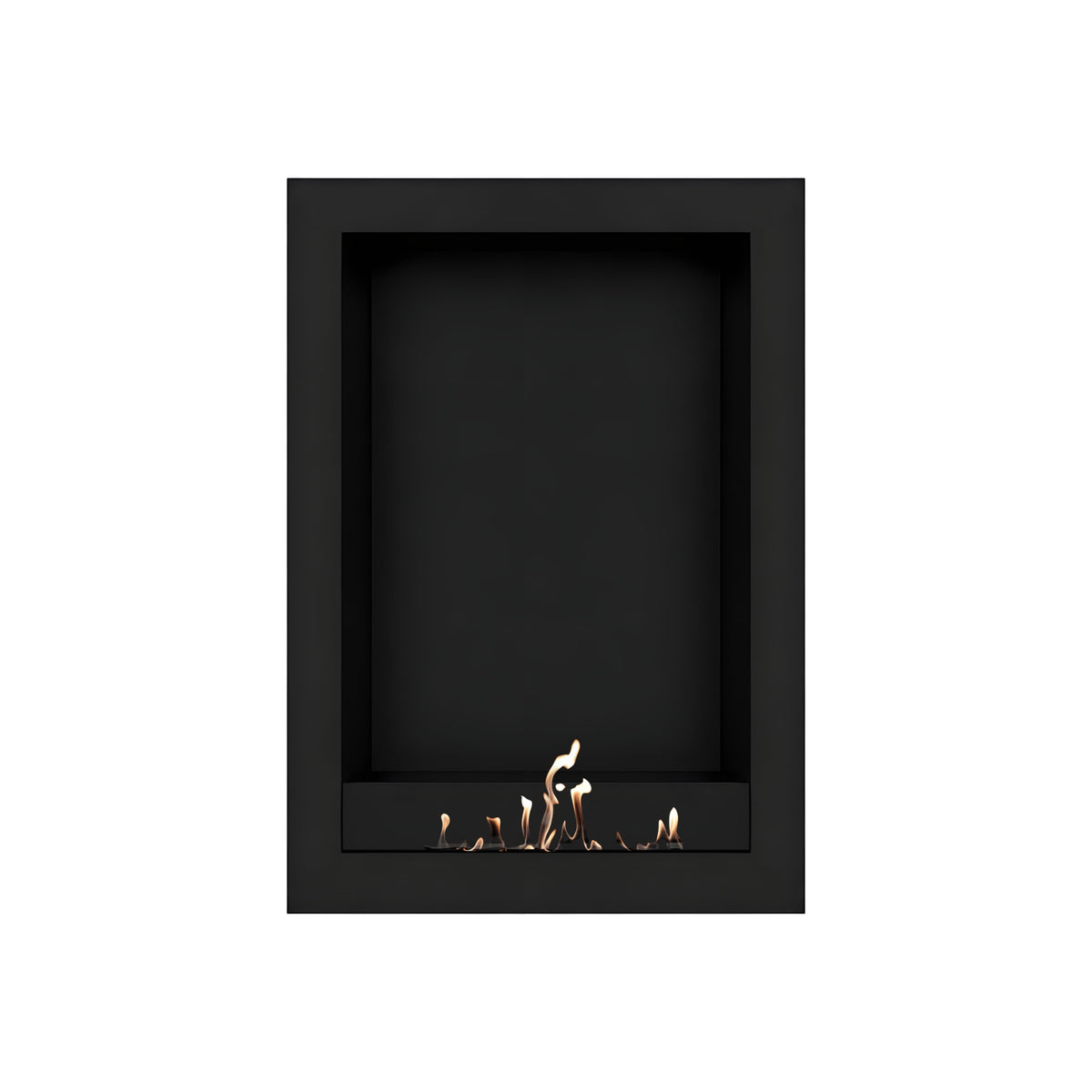 Wild Flame Selected Box verticale bio-ethanol wandhaard zwart 70 x 140 cm – sfeerfoto
