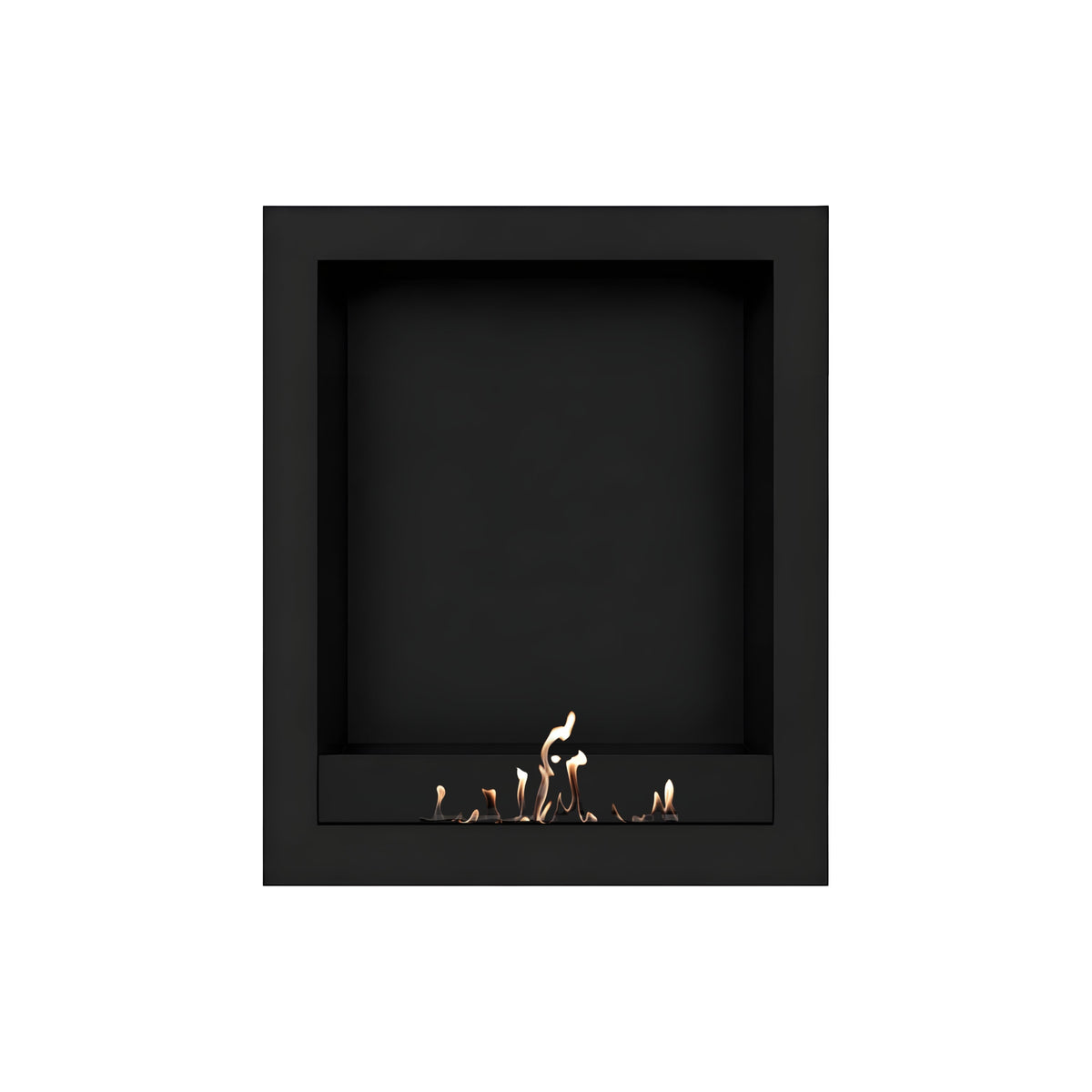 Wild Flame Selected Box verticale bio-ethanol wandhaard zwart 80 x 120 cm – sfeerfoto