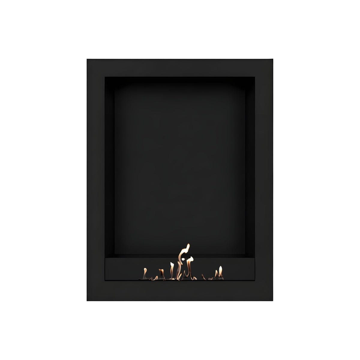 Wild Flame Selected Box verticale bio-ethanol wandhaard zwart 80 x 140 cm – sfeerfoto