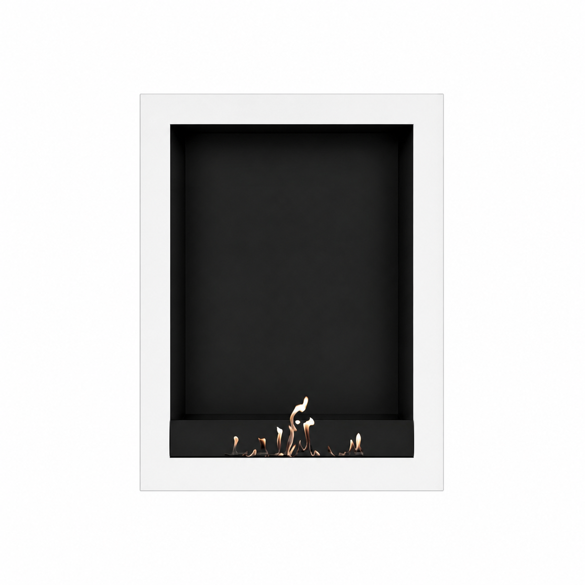 Wild Flame Selected Box verticale bio-ethanol wandhaard wit 80 x 140 cm – sfeerfoto