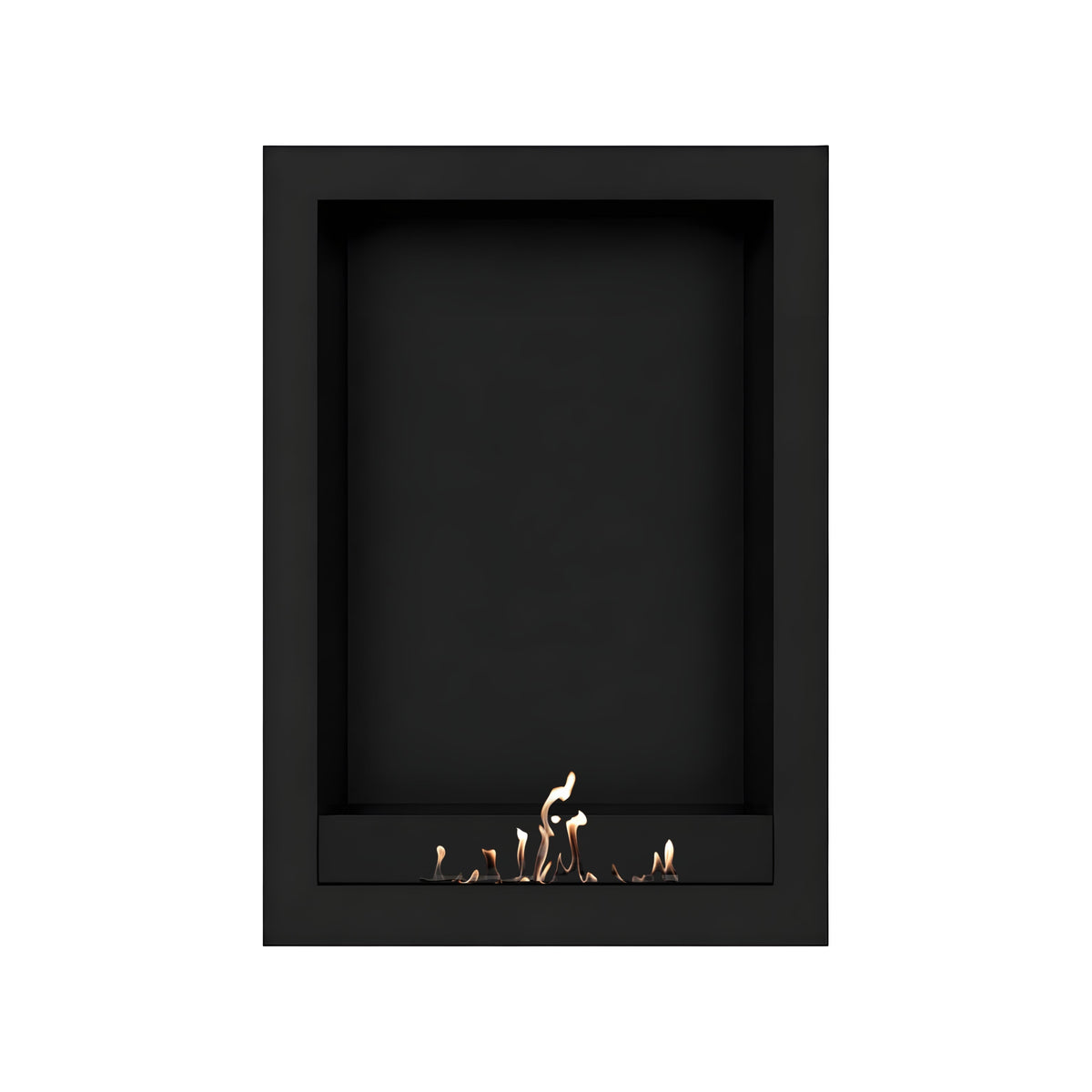 Wild Flame Selected Box verticale bio-ethanol wandhaard zwart 80 x 160 cm – sfeerfoto