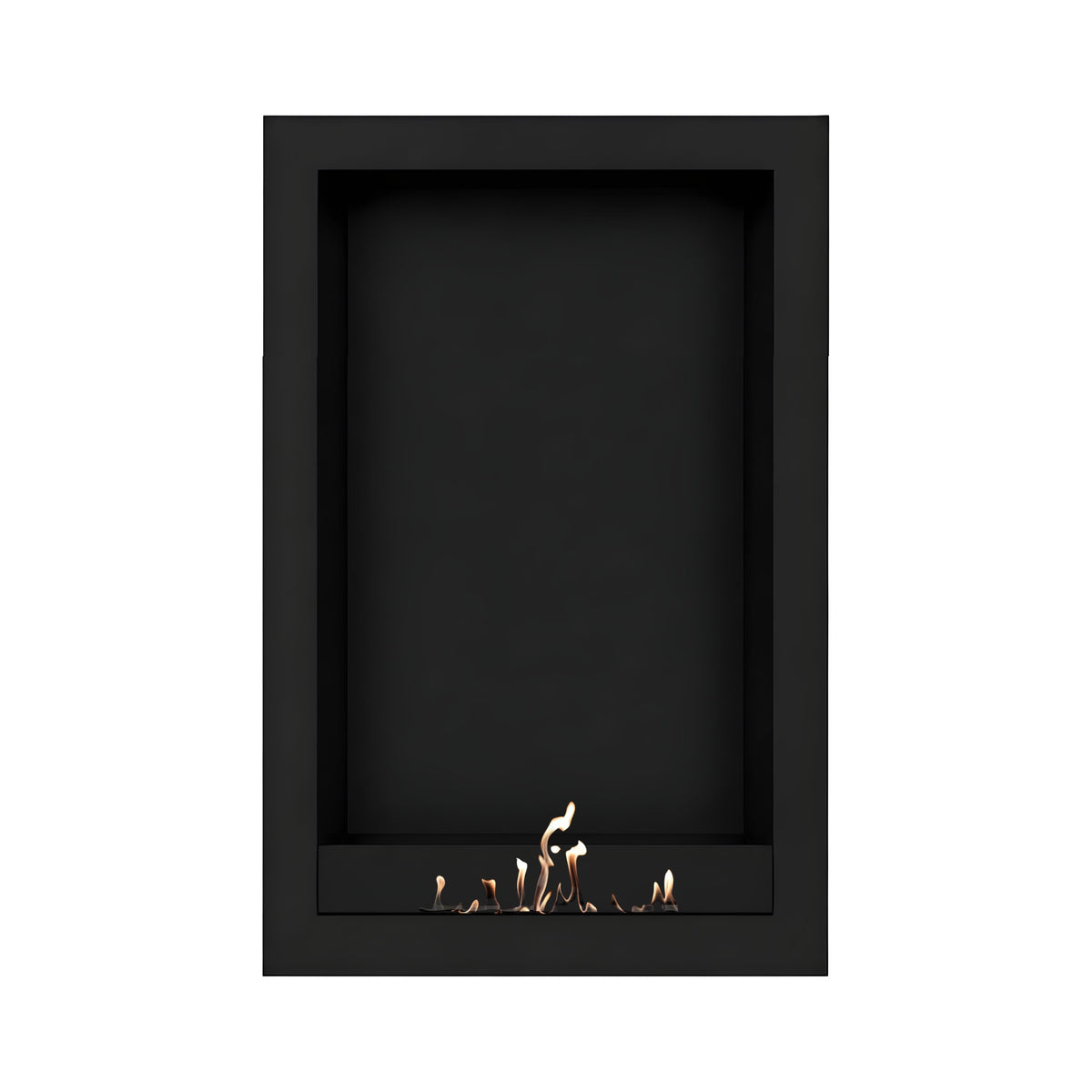 Wild Flame Selected Box verticale bio-ethanol wandhaard zwart 80 x 180 cm – sfeerfoto