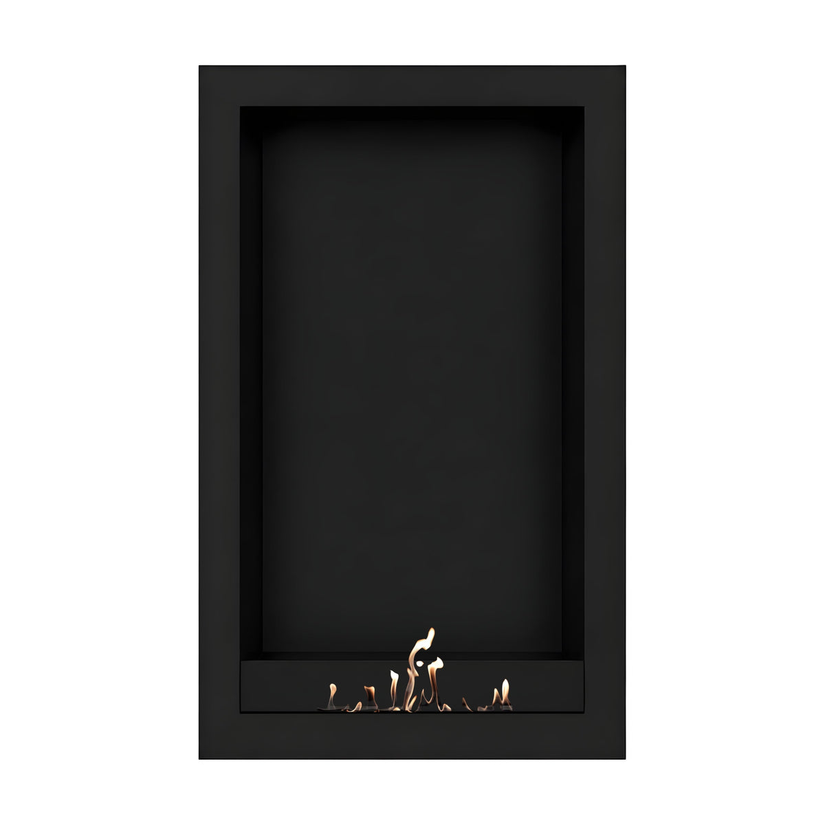 Wild Flame Selected Box verticale bio-ethanol wandhaard zwart 80 x 200 cm – sfeerfoto