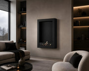 Wild Flame Selected Box verticale bio-ethanol wandhaard zwart 80 x 160 cm – sfeerfoto