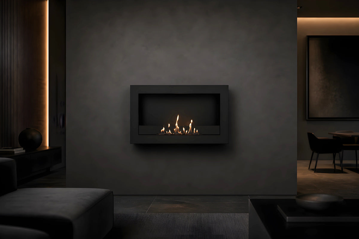 Wild Flame Selected Box bio-ethanol wandhaard zwart 80 cm – detailfoto