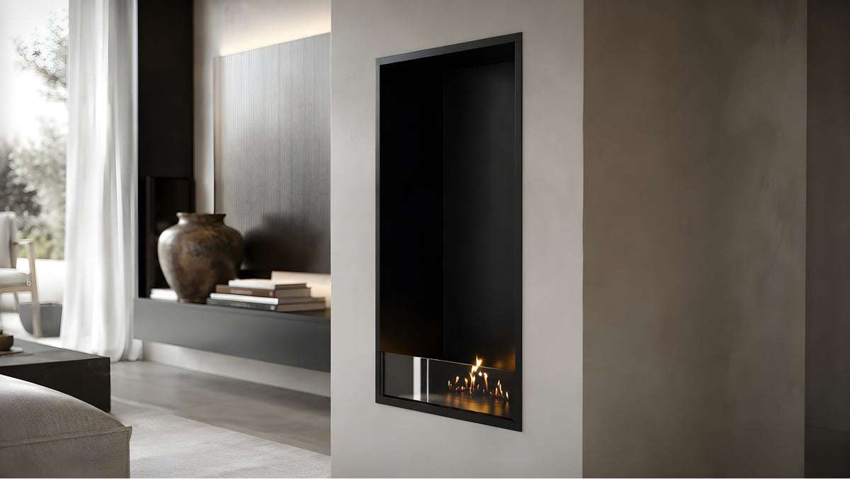 Wild Flame Selected verticale enkelzijdige bio-ethanol inbouwhaard 60 x 120 cm – detailfoto