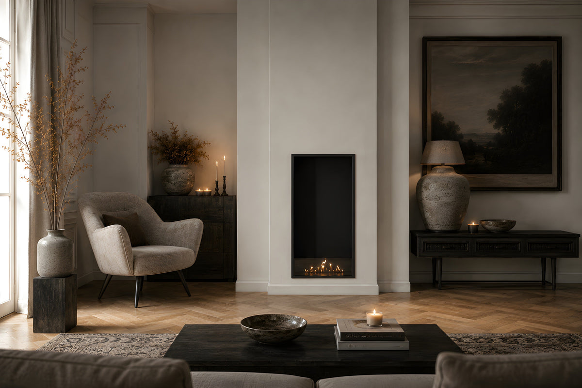 Wild Flame Selected verticale enkelzijdige bio-ethanol inbouwhaard 60 x 140 cm – detailfoto