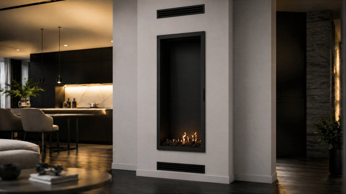 Wild Flame Selected verticale enkelzijdige bio-ethanol inbouwhaard – volglas – 60 × 160 cm – afbeelding 2