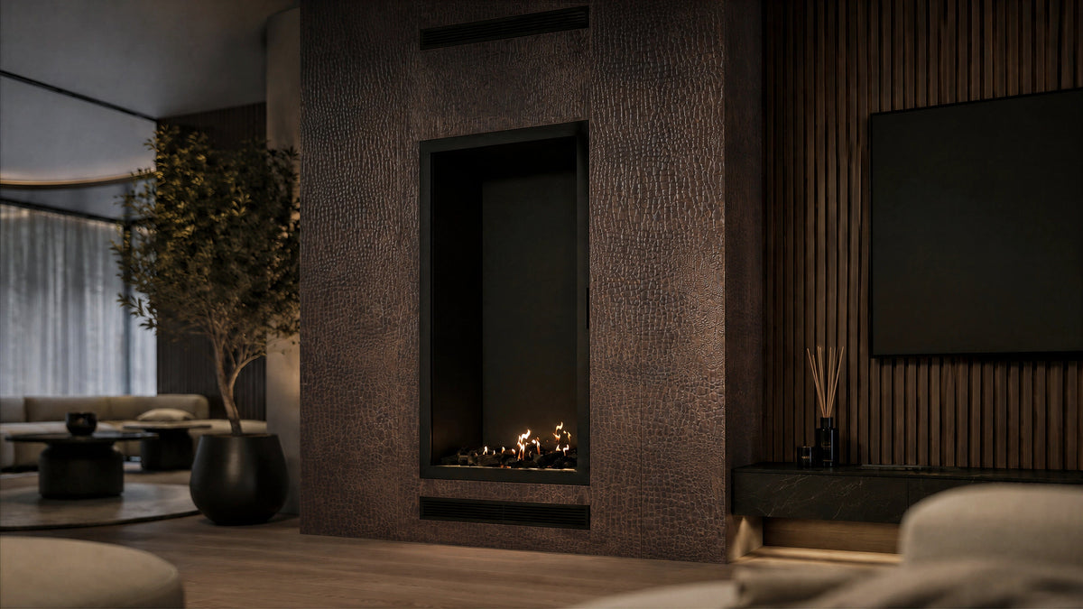 Wild Flame Selected verticale enkelzijdige bio-ethanol inbouwhaard – volglas – 70 × 100 cm – afbeelding 2