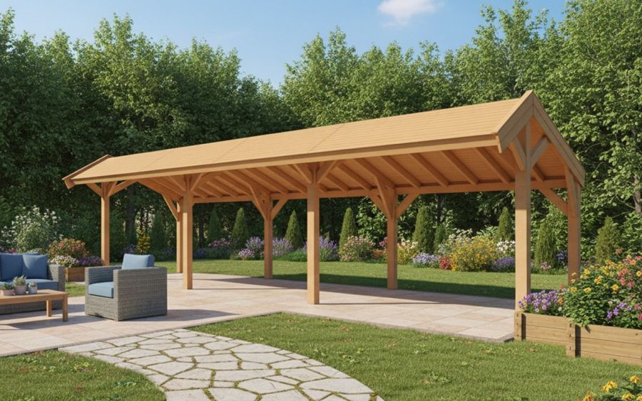 YARD Outdoor SUBLIME overkapping kapschuurdak 1000x250 cm Douglas blank