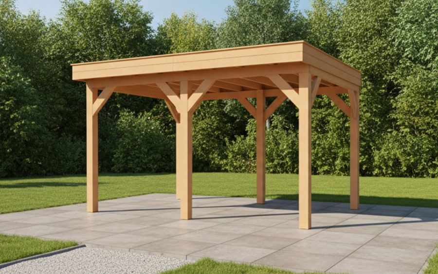 YARD Outdoor SUBLIME overkapping plat dak 400x350 cm Douglas blank