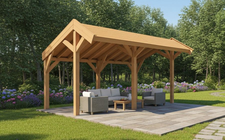 YARD Outdoor SUBLIME overkapping kapschuurdak 500x250 cm Douglas blank