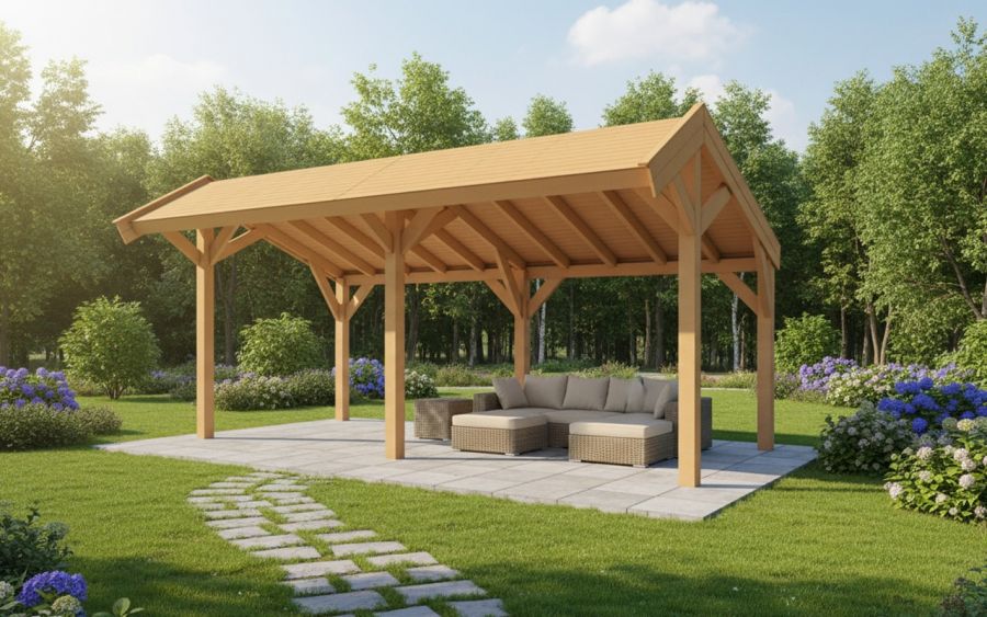 YARD Outdoor SUBLIME overkapping kapschuurdak 600x300 cm Douglas blank