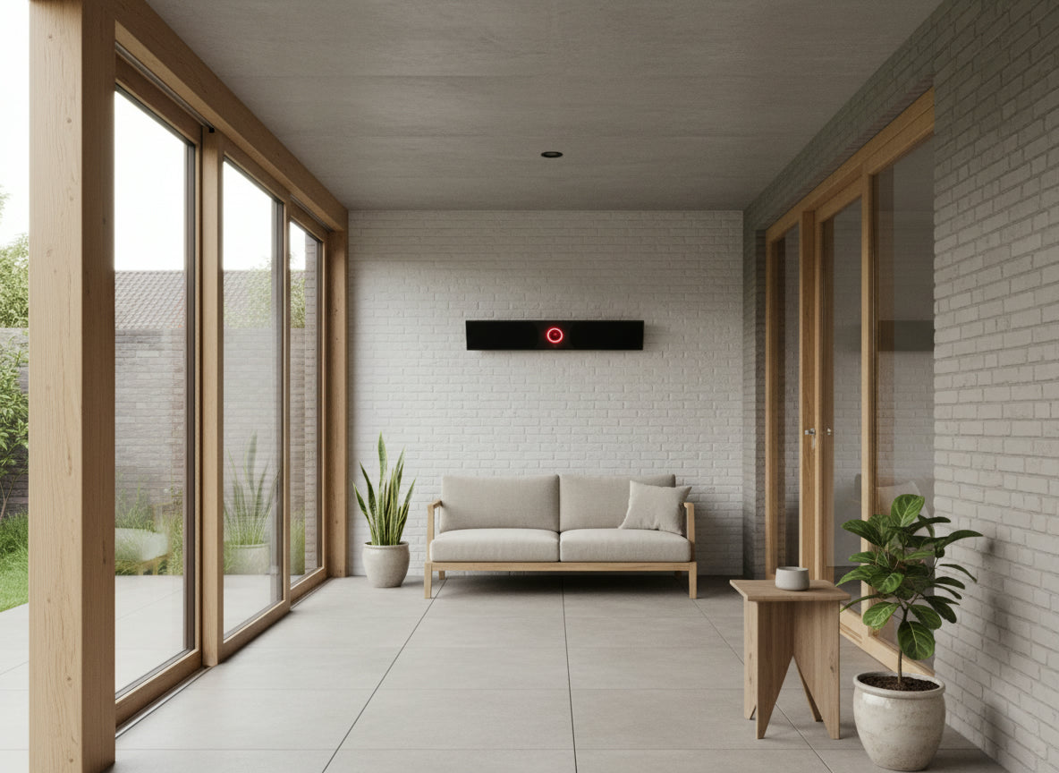 Elektrische Infrarood Terrasverwarming Heater | Infralia – terrasverwarmer buitenleven | sfeerfoto