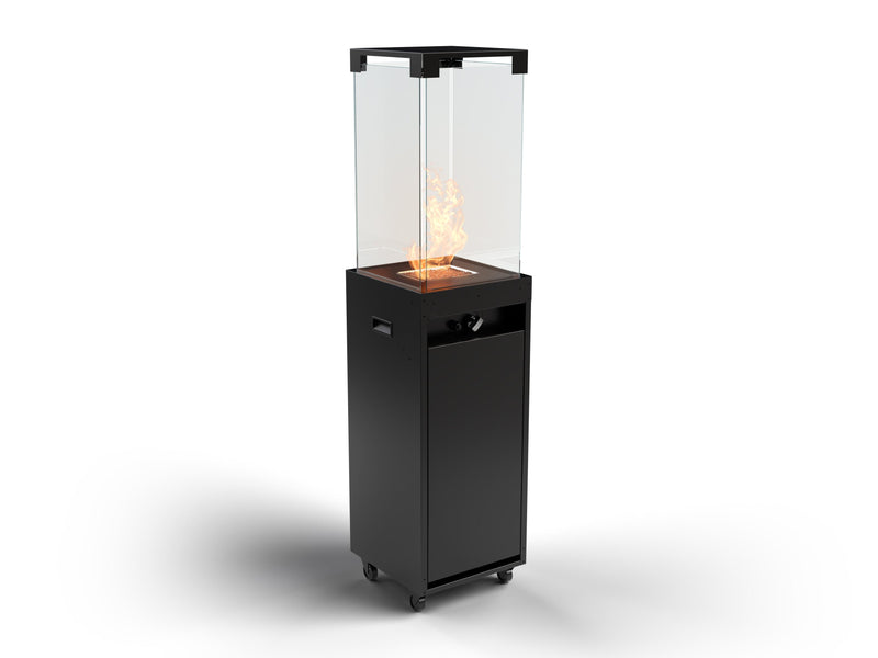 Planika Faro buitenhaard in Jet Black (RAL 9005) met strak modern design