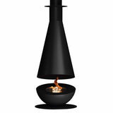 GlammFire Thales Firewood Zwart | Plafondgemonteerde Buitenhaard op Houtpellets Ø105 cm