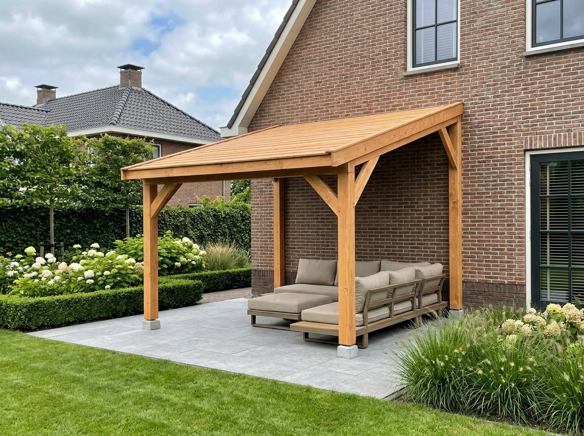 Douglas Houten Veranda Bouwpakket YARD Outdoor | OBLIQUE Schuin Dak ...
