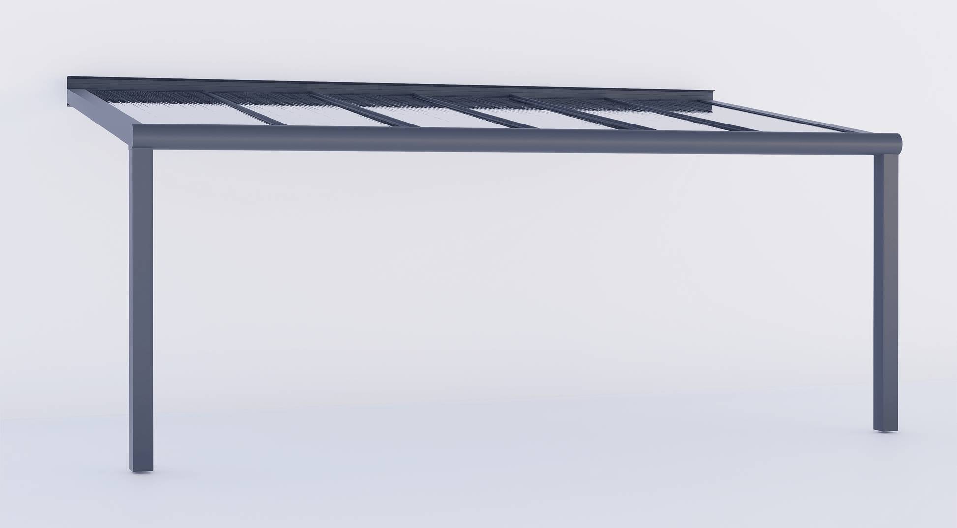 Zelf te monteren veranda bouwpakket met stevige aluminium staanders en lichtdoorlatend dak