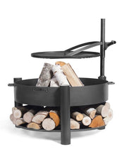 Vuurschaal MONTANA X 80 cm met grillrooster 60 cm, extra mast en stalen pan 50 cm | CookKing – fire bowl