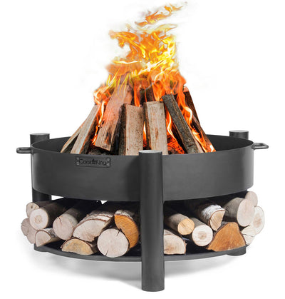 CookKing vuurschaal Montana X 80 cm met grillrooster en stalen pan