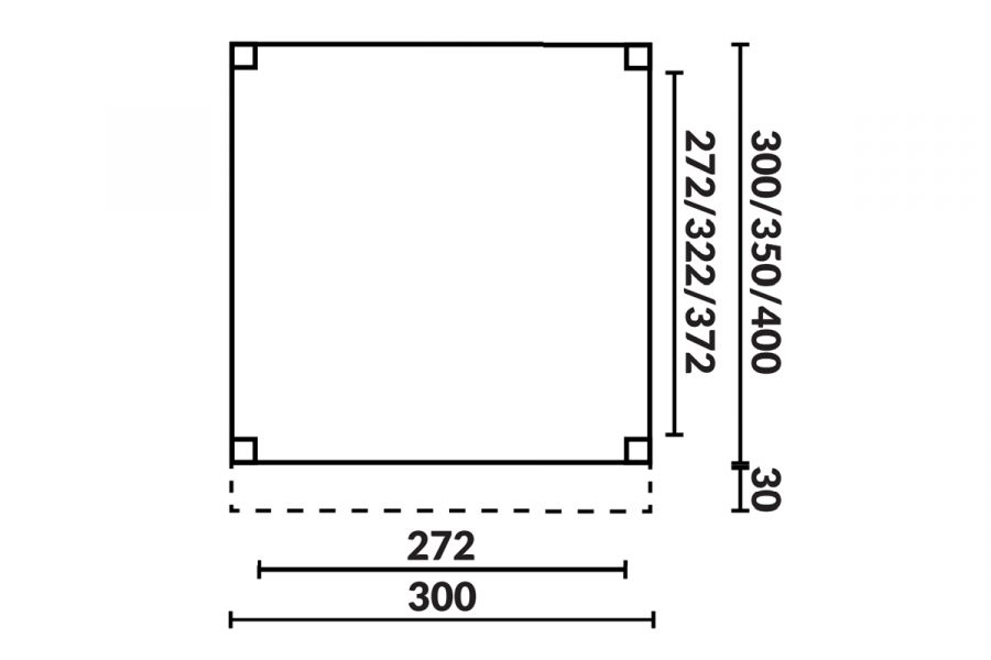 YARD Outdoor SUBLIME overkapping plat dak 300x300 cm Douglas blank