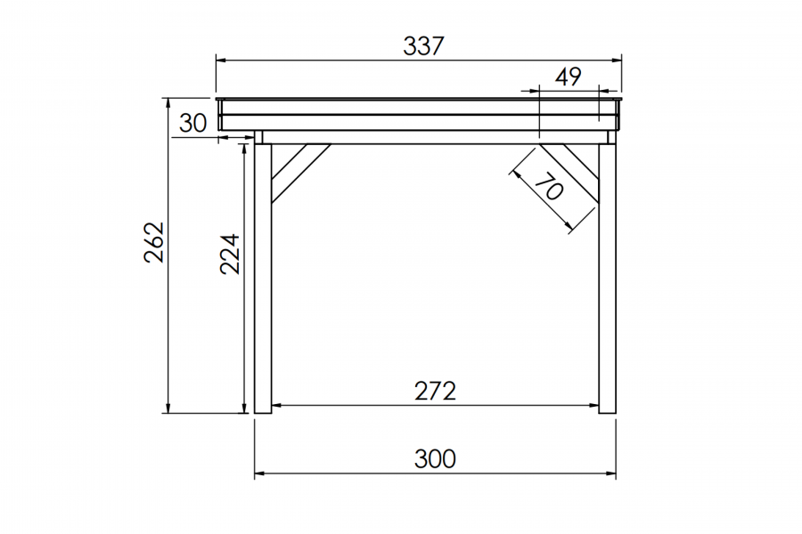 YARD Outdoor SUBLIME overkapping plat dak 1100x300 cm Douglas blank
