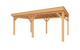 SUBLIME overkapping bouwpakket plat dak 600x350 cm Douglas blank YARD Outdoor
