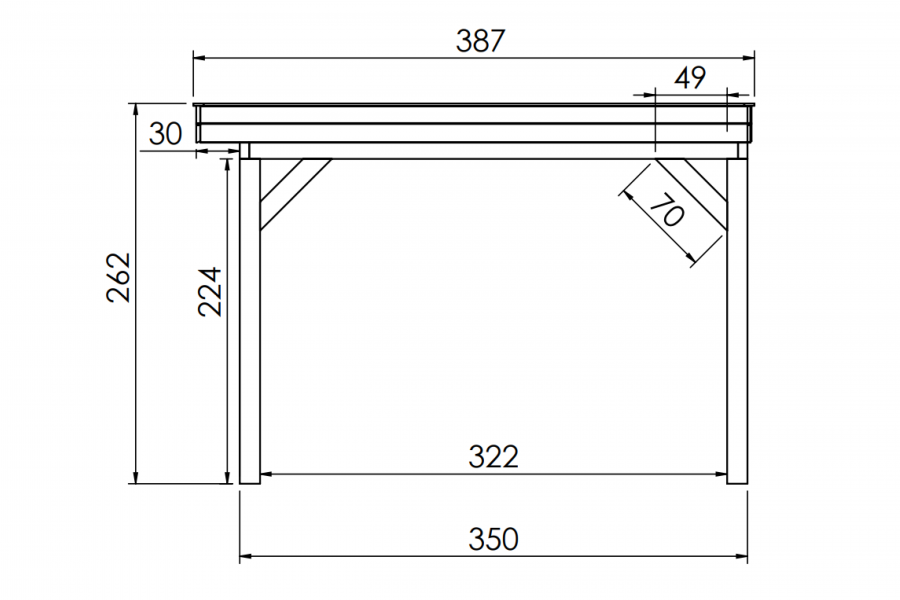 YARD Outdoor SUBLIME overkapping plat dak 900x350 cm Douglas blank