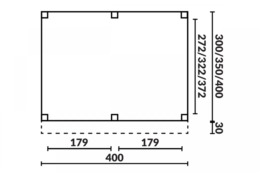 YARD Outdoor SUBLIME overkapping plat dak 400x400 cm Douglas blank