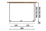 YARD Outdoor SUBLIME veranda plat dak 400x350 cm Douglas blank