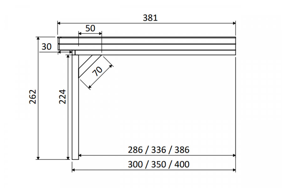 YARD Outdoor SUBLIME veranda plat dak 400x350 cm Douglas blank