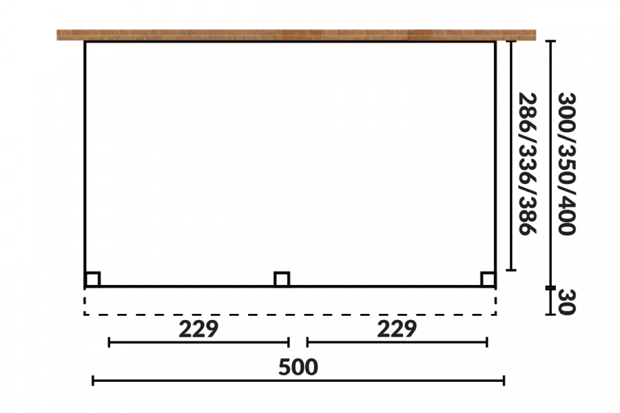 YARD Outdoor SUBLIME veranda plat dak 500x400 cm Douglas blank