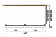 YARD Outdoor OBLIQUE veranda schuin dak 600x300 cm Douglas blank