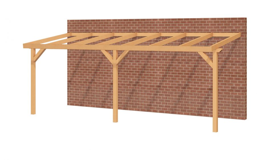 YARD Outdoor OBLIQUE veranda schuin dak 700x300 cm Douglas blank