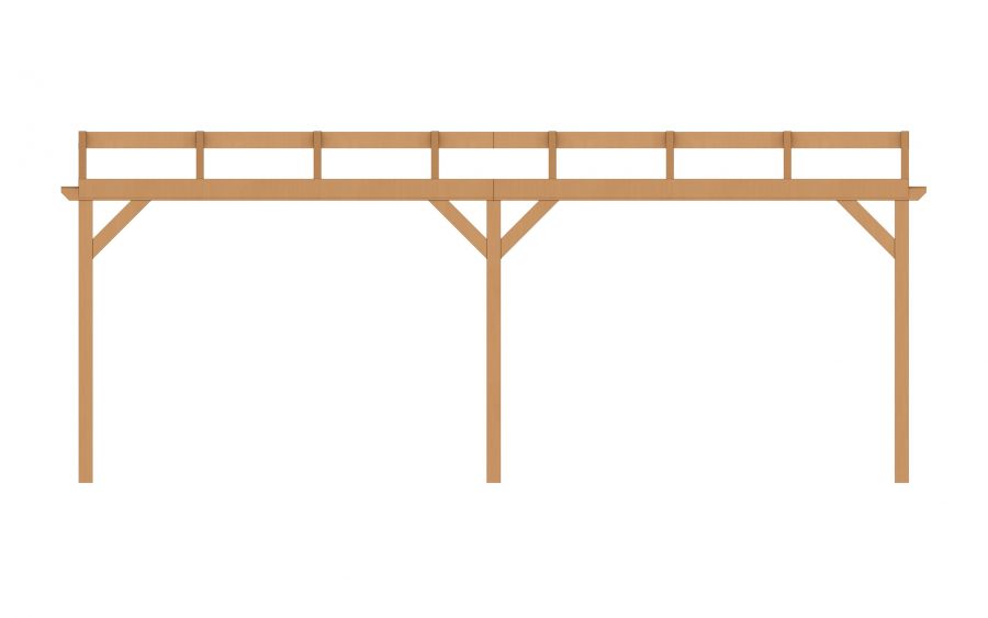 YARD Outdoor OBLIQUE veranda schuin dak 700x300 cm Douglas blank