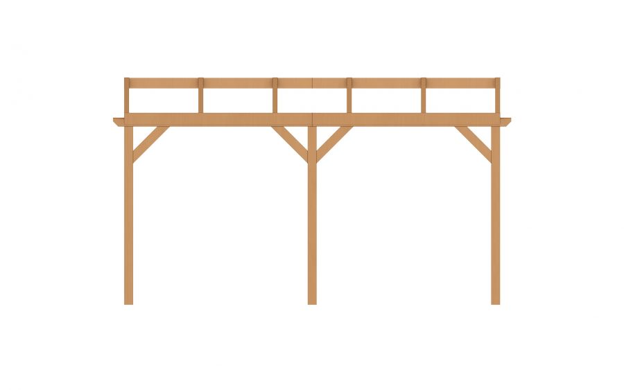 YARD Outdoor OBLIQUE veranda schuin dak 500x350 cm Douglas blank