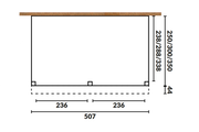 YARD Outdoor OBLIQUE veranda schuin dak 500x350 cm Douglas blank