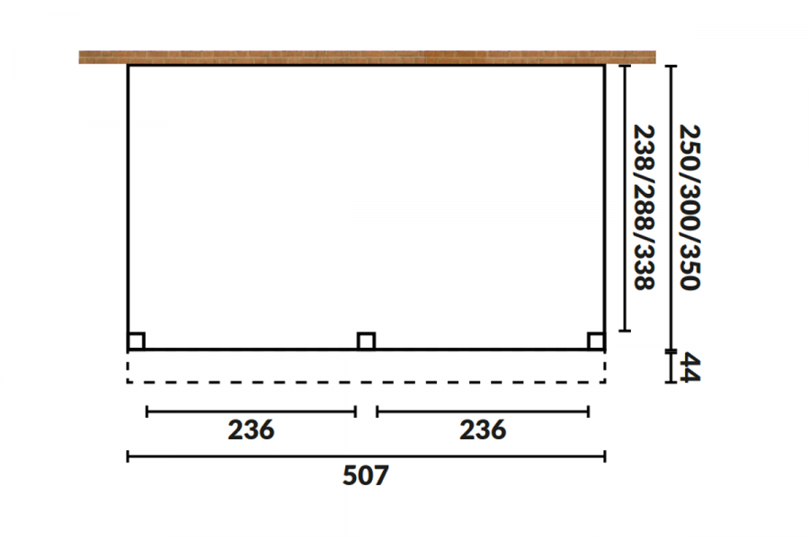 YARD Outdoor OBLIQUE veranda schuin dak 500x350 cm Douglas blank