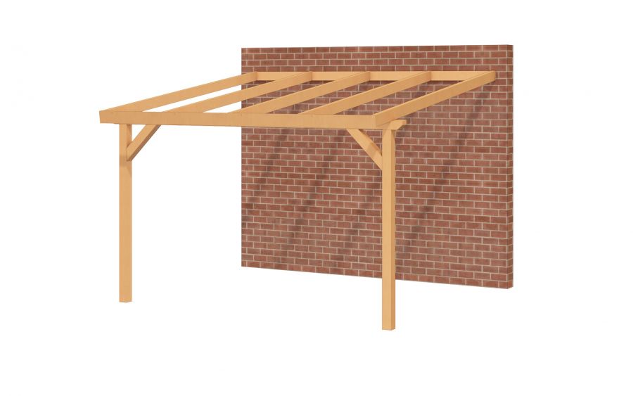 YARD Outdoor OBLIQUE veranda schuin dak 400x400 cm Douglas blank
