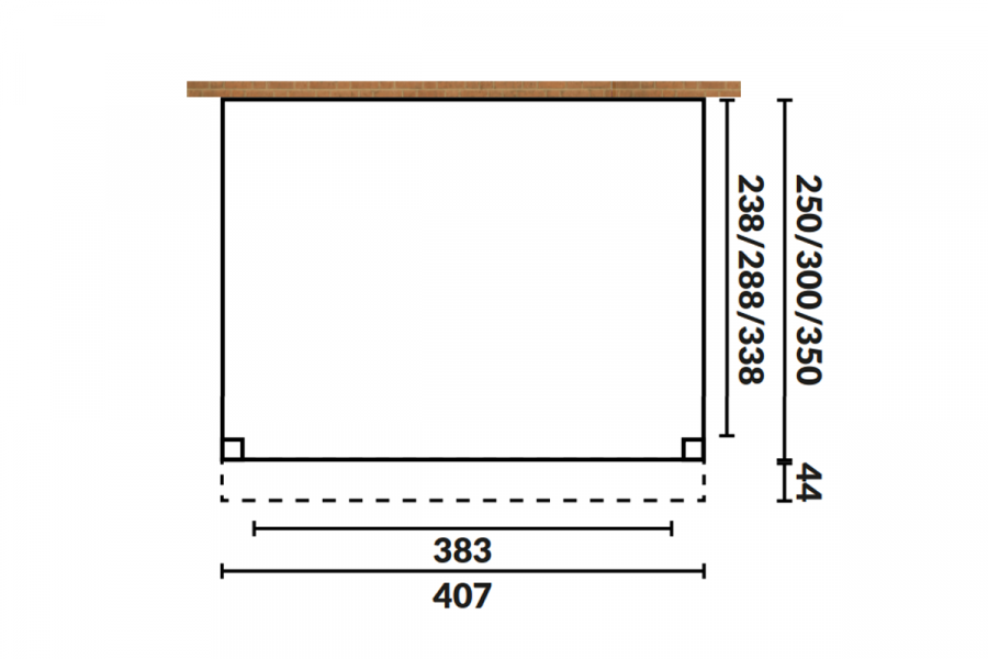 YARD Outdoor OBLIQUE veranda schuin dak 400x400 cm Douglas blank