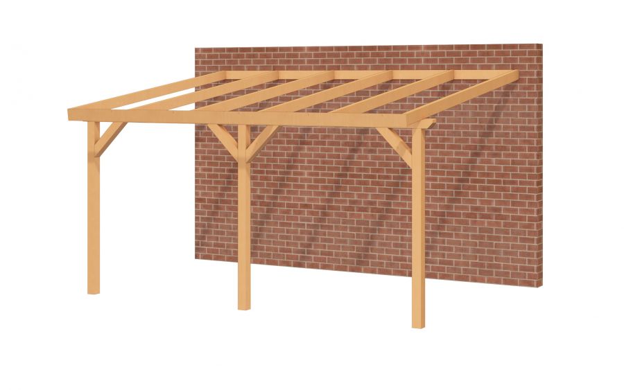 YARD Outdoor OBLIQUE veranda schuin dak 500x400 cm Douglas blank