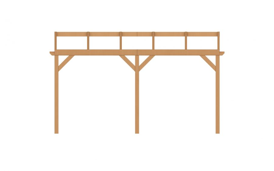 YARD Outdoor OBLIQUE veranda schuin dak 500x400 cm Douglas blank
